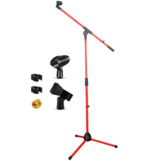 Dropship 5 Core Tripod Mic Stand Floor Adjustable 31 To 76 Inches Boom Arm Holder Microphone Stands 360 Degree Rotating Dual Mic   Ms Dbl