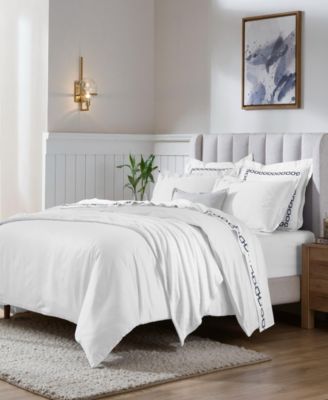 650-TC Egyptian Cotton Solid Luxury 3 Piece Duvet Cover Set, Full/Queen