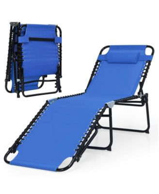 Foldable Recline Lounge Chair with Adjustable Backrest and Footrest