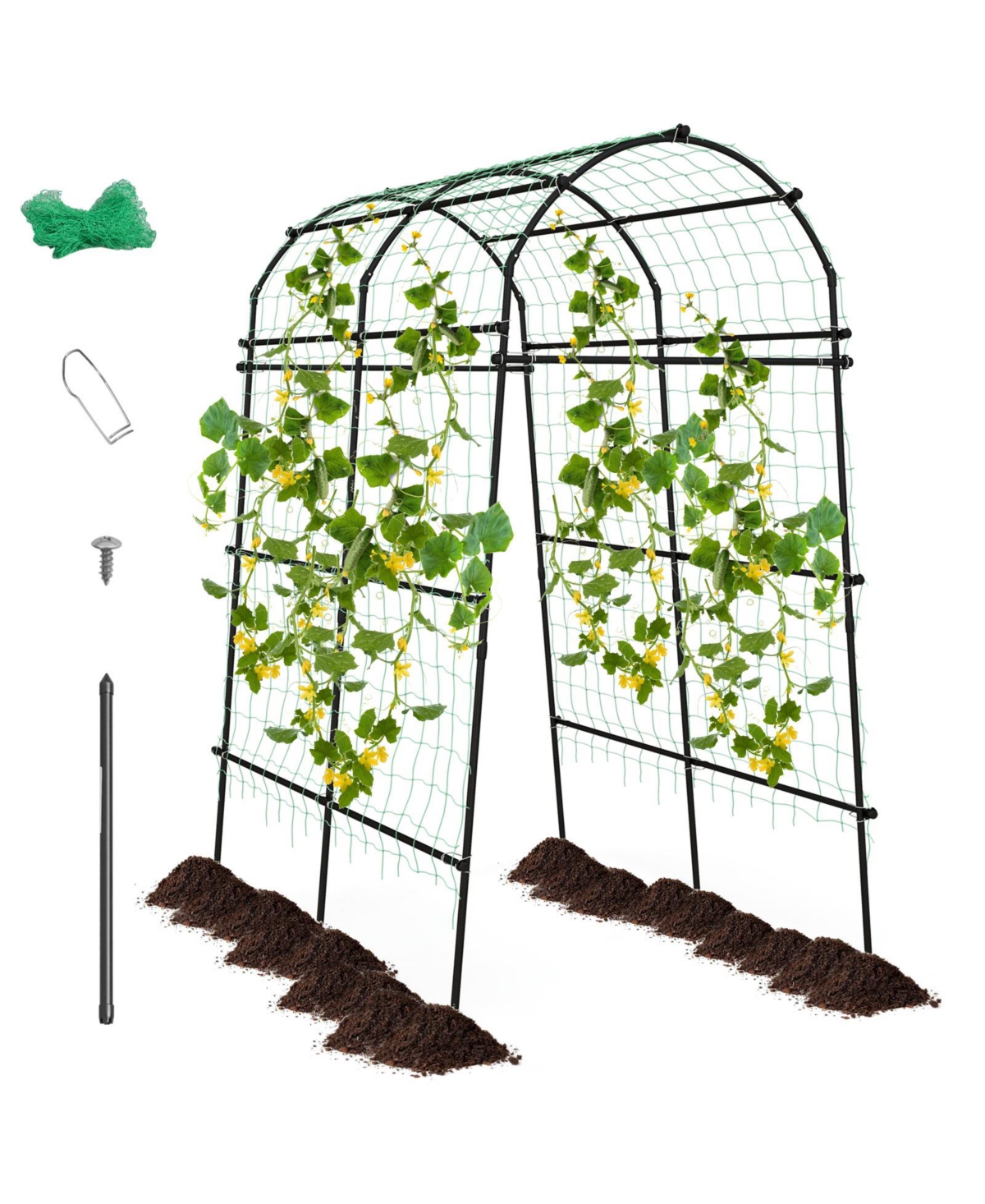 7.5 Feet Garden Arch Trellis with Pe Coated Metal Structure - Open Miscellaneous
