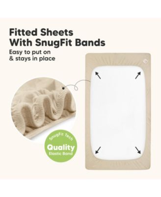 Waterproof Crib Sheets for Boys, Girls, 2pk Baby Fitted Crib Sheet, Waterproof Crib Mattress Protector Sheets