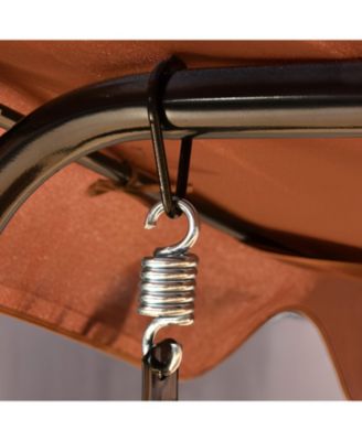 3 Seat Outdoor Patio Canopy Swing with Cushioned Steel Frame