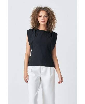 Women's Sleeveless Pleated Top