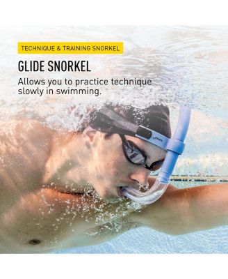 Glide Center Mount Snorkel for Lap Swimming Ocean Blue