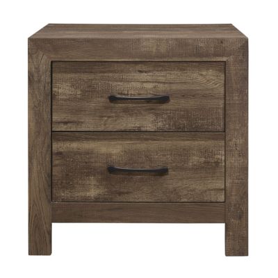 1-Drawer Rustic Nightstand with Black Hardware
