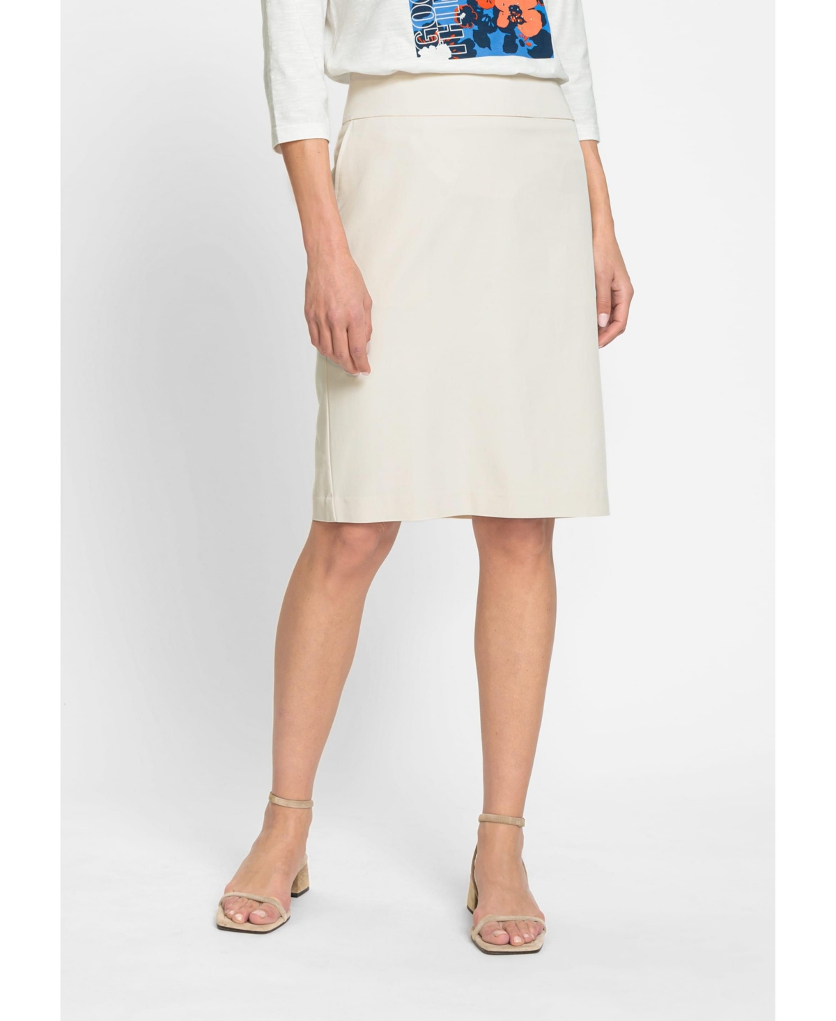 Women's Flat Front Business Skirt - Marble