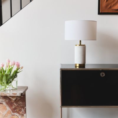 Arden 17" Modern LED Marble Table Lamp with Charging USB Port