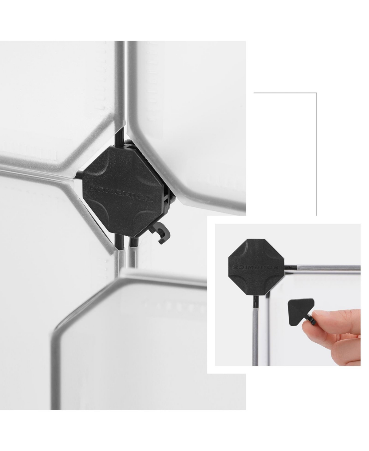 Slickblue 12-cube Storage Organizer, Interlocking Plastic Cubes With Divider Design With Doors