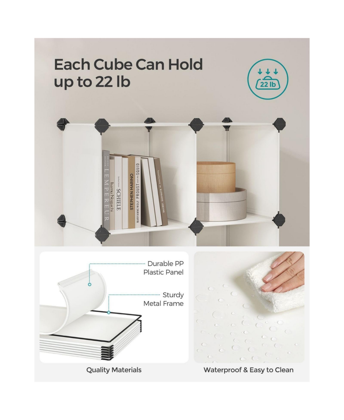 Slickblue 6-cube Storage Organizer, Diy Plastic Closet Cabinet, Storage Shelving