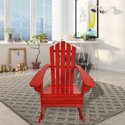 Streamdale Reclining Wooden Outdoor Rocking Adirondack Chair
