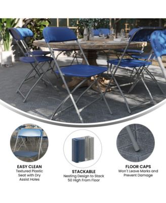 Set Of 10  650 Llb Weight Capacity  Plastic Stackable Folding Plastic Chairs