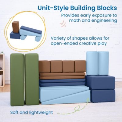 SoftZone Soft Builder Blocks, Assorted, 16-Piece