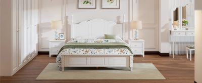 Streamdale White 3-Pc Queen Bed and Nightstands Set