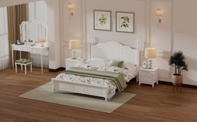 Streamdale White 3-Pc Queen Bed and Nightstands Set