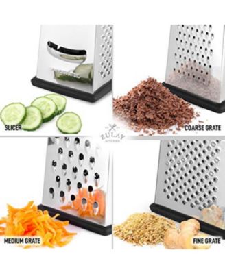 4-Sided Cheese Grater - Easy Grip Handle & Anti-Skid Base Stainless Steel Grater