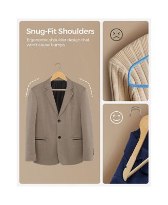 Set Of 20 Velvet Wooden Hangers