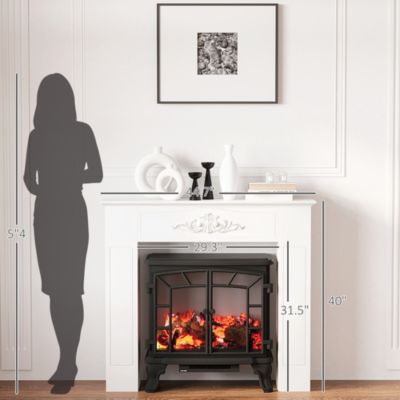 Freestanding Wood Mantel Surround for Electric Fireplace Stove