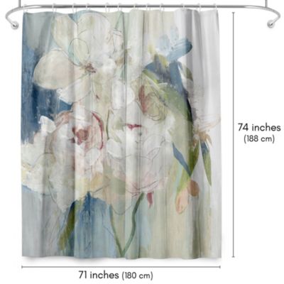 Blissful Peony by PI Creative Art Floral Shower Curtain, 71x74
