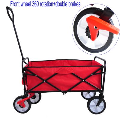 Streamdale Folding Wagon Garden Shopping Beach Cart (Red)