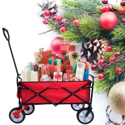 Streamdale Folding Wagon Garden Shopping Beach Cart (Red)