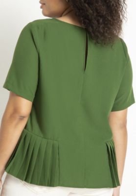 Women's Plus Size Pleated Hem Top
