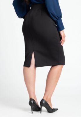Women's Plus Size Neoprene Pencil Skirt