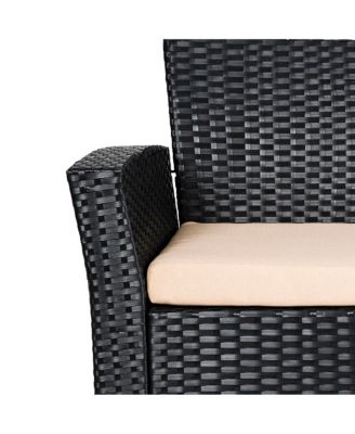 4-Piece Modern Patio Conversation Sofa Set with Cushions