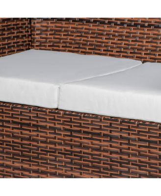 4 Piece Outdoor Wicker Rattan Conversation Sofa set with Coffee table
