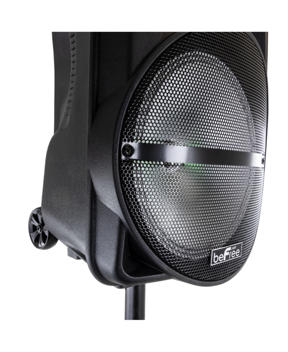 beFree Sound Bluetooth Rechargeable Portable Pa Party Speaker with Reactive Led Lights and Stand