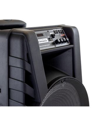 15 Inch Bluetooth Portable Rechargeable Party Speaker with LED Lights and microphone