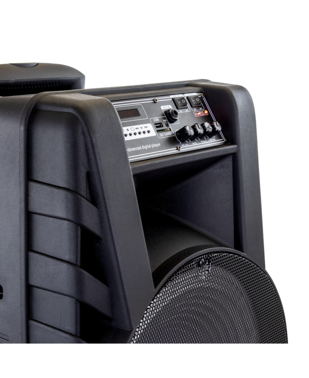 beFree Sound 15 Inch Bluetooth Portable Rechargeable Party Speaker with Led Lights and microphone