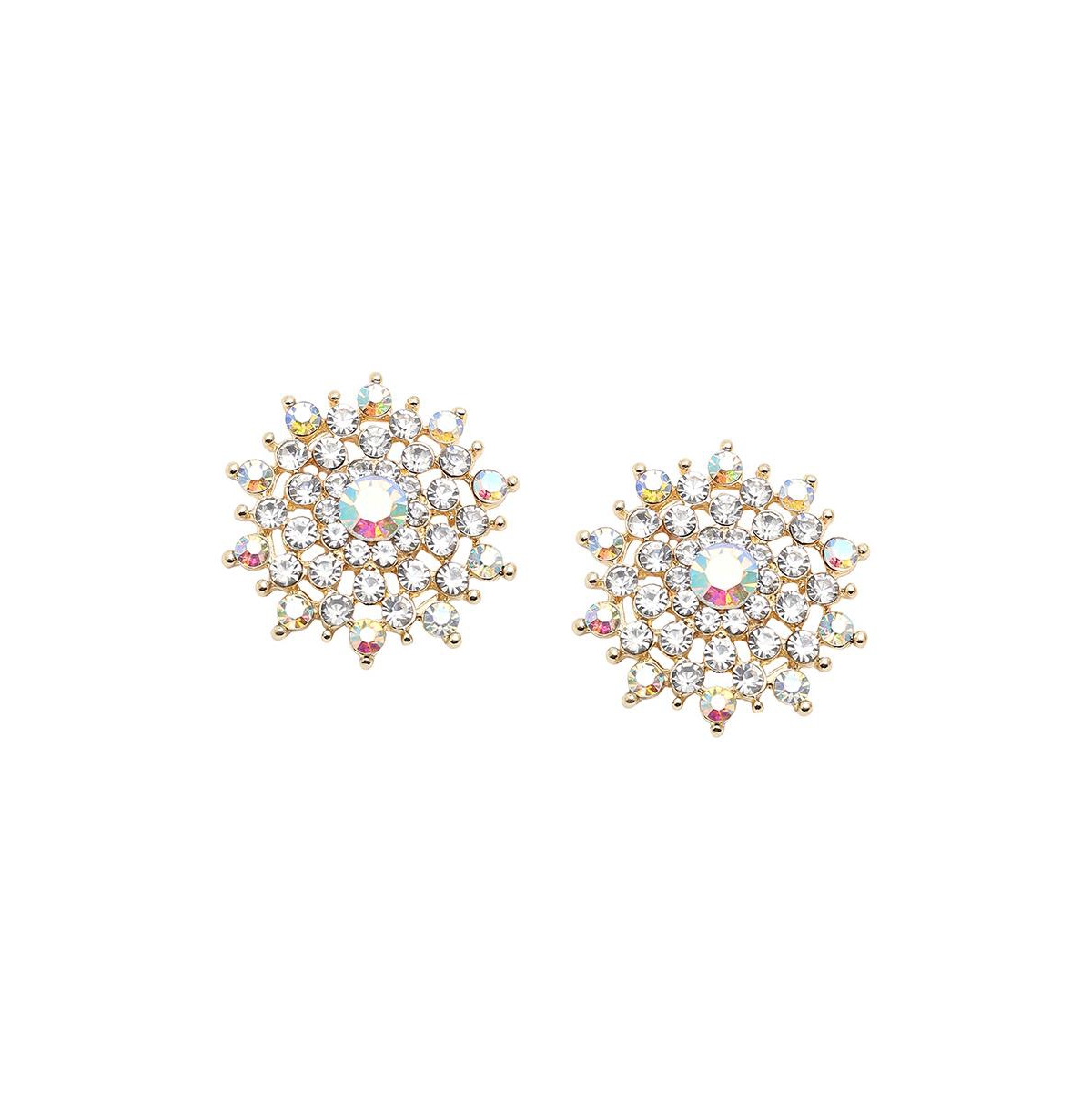 Sohi Women's Gold Snowflake Stud Earrings