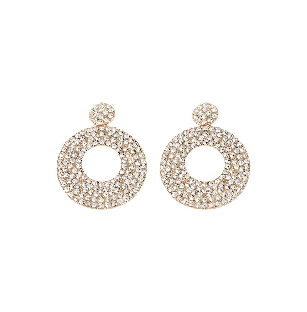 Sohi Women's Circular Drop Earrings In Neutral