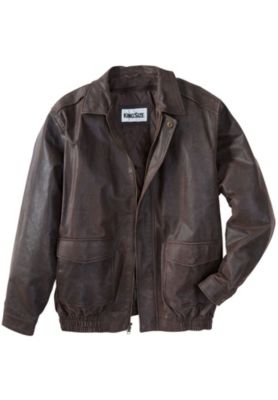 Big & Tall Leather Aviator Bomber