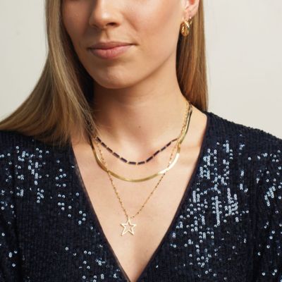 Open Star Necklace 14K Gold