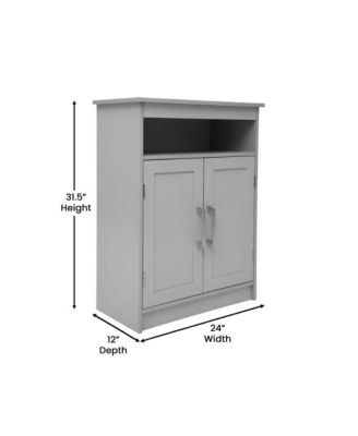 Vigo Bathroom Storage Cabinet With Adjustable Cabinet Shelf, Upper Open Shelf, And Magnetic Closure Doors