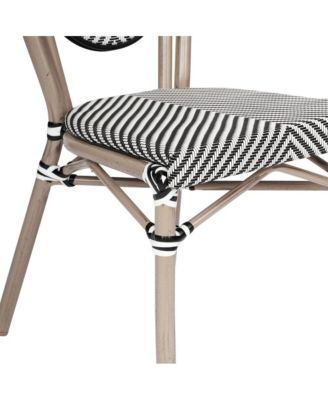 Mael Stacking Thonet Bistro Style Chair With Textilene Seat And Bamboo Finished Metal Frame For Indoor/Outdoor Use