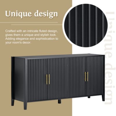Modern Accent Cabinet with Metal Handles