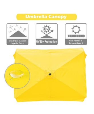 10x6ft Universal Replacement Umbrella Canopy with Tippet Top Cover Patio Beach