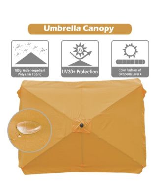 10x6ft Universal Replacement Umbrella Canopy with Tippet Top Cover Patio Beach