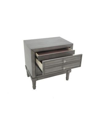 Simplie Fun Modern Gray Finish 1 Piece Nightstand Solidwood Hidden Drawer Nickel Round Knob Bedside Table Bedroom