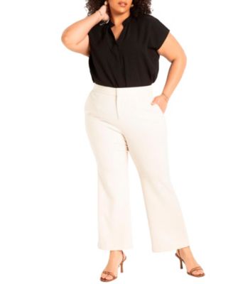 Women's Plus Size The 365 Suit Crop Flare Leg Trouser