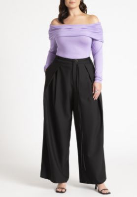 Women's Pleat Detail Trouser With Long Belt