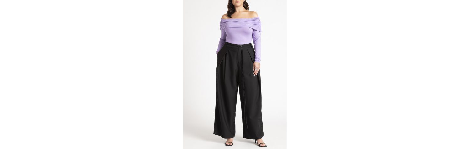 Women's Wide-Leg Pleated Trouser With Long Belt