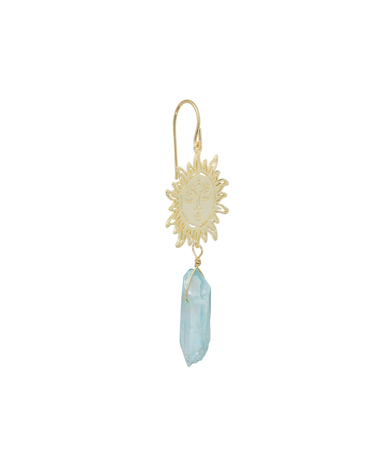 Macy's Aurora Borealis Or Aqua Quartz 14k Gold Plated Sun Drop Earrings In Aurora Borealis