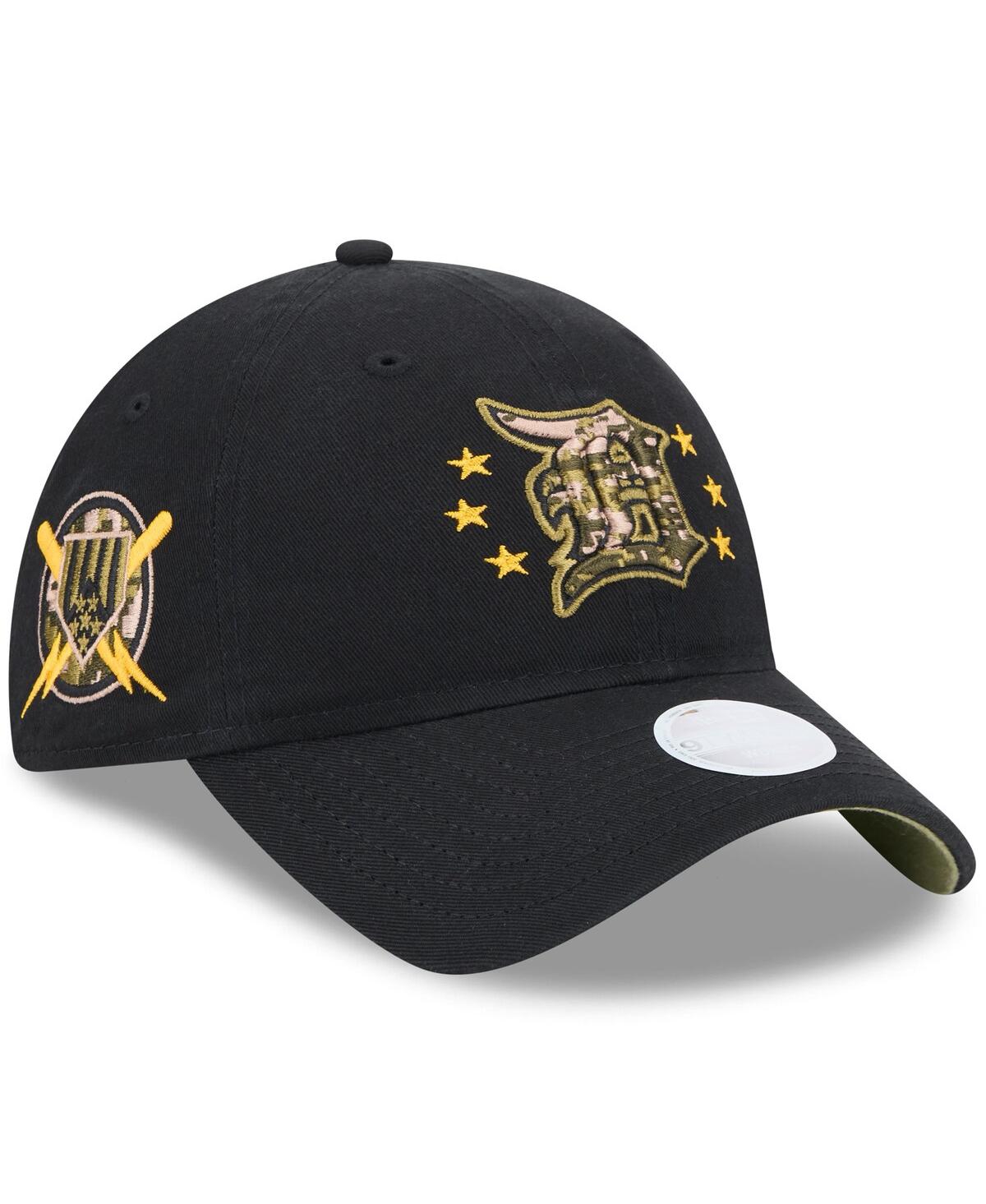 New Era Women's Black Detroit Tigers 2024 Armed Forces Day 9twenty Adjustable Hat In Black