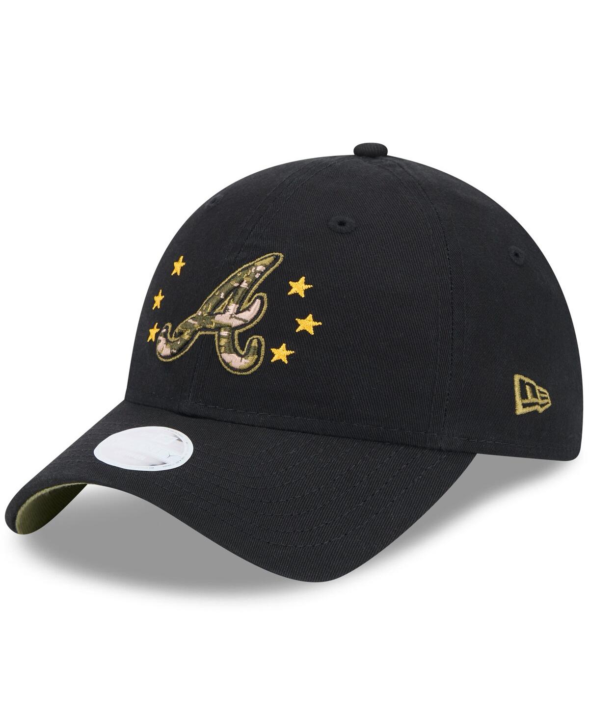 New Era Women's Black Atlanta Braves 2024 Armed Forces Day 9twenty Adjustable Hat In Black