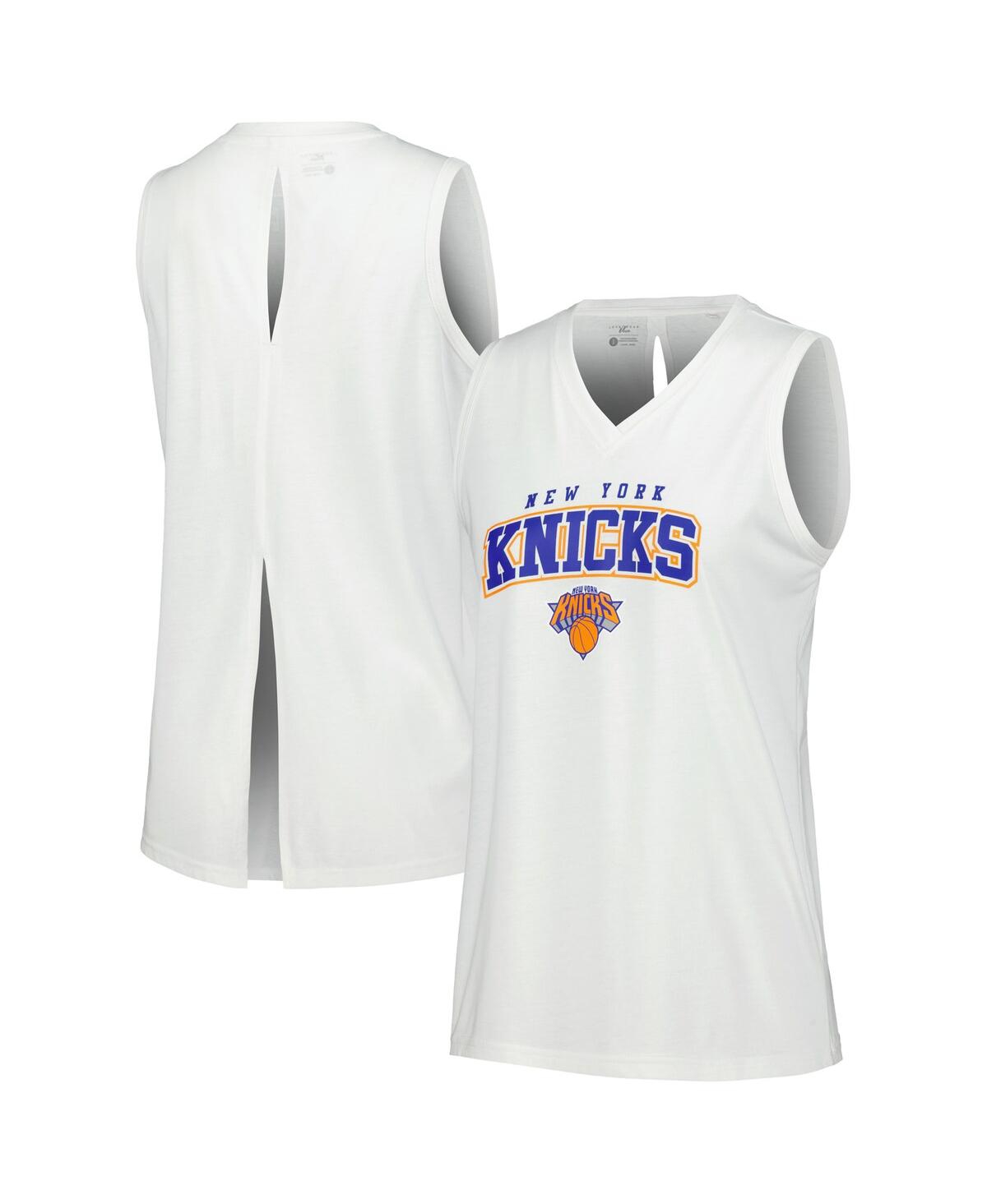 Shop Levelwear Women's White New York Knicks Paisley Peekaboo Tank Top