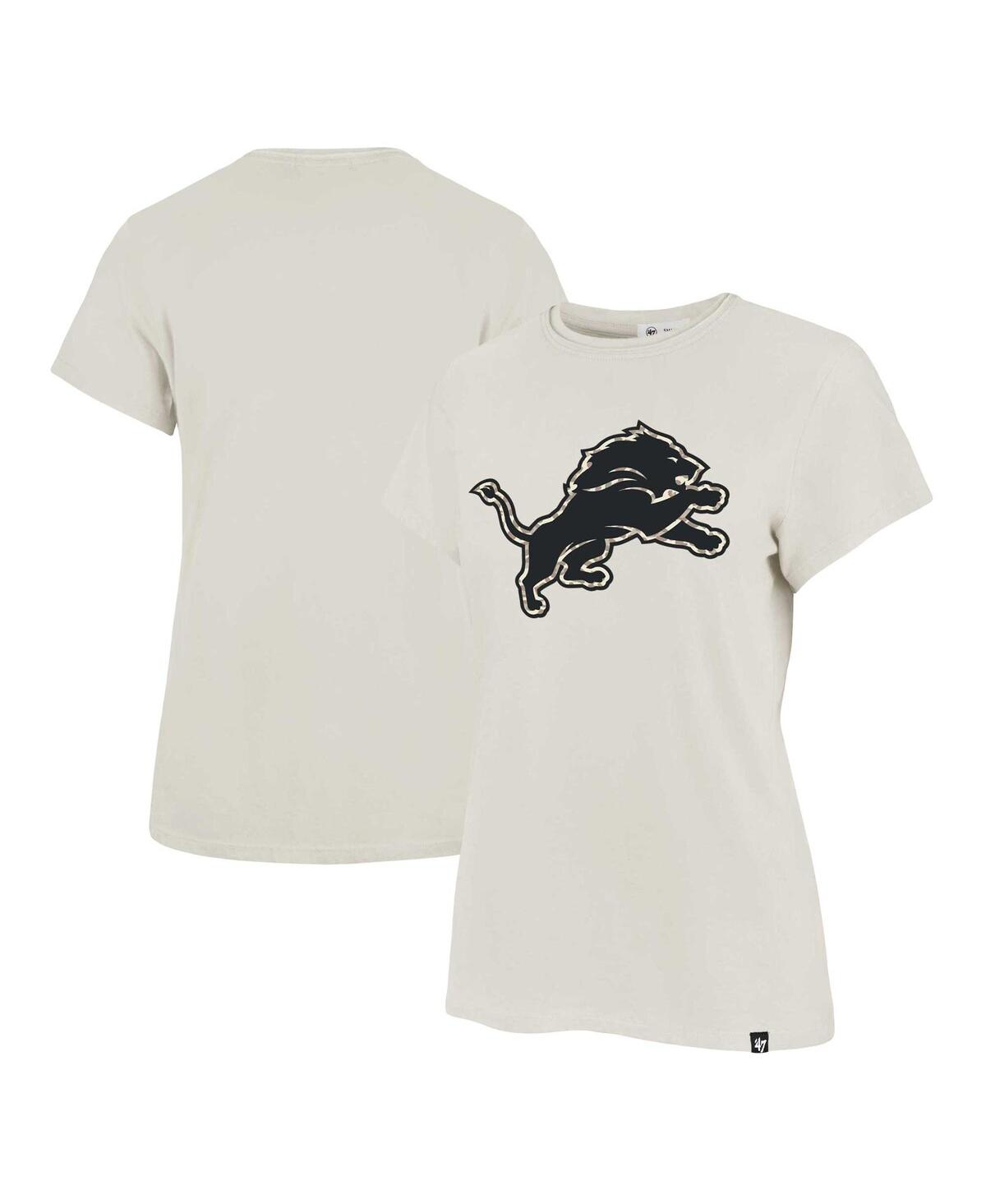 47 Brand Women's Cream Detroit Lions Panthera Frankie T-Shirt - Cream
