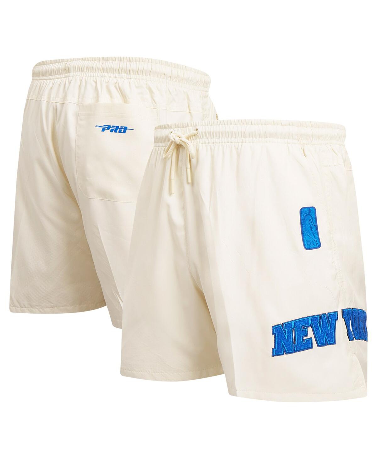 Men's Cream New York Knicks Triple Tonal Woven Shorts - Cream